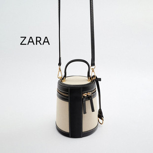 ZARA HOME女包2024春季 单肩手提包帆布包水桶包小众设计包 新款