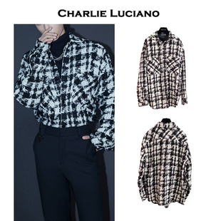 Charlie 编织外套肖战同款 格子外套衬衫 Luciano小香风衬衫
