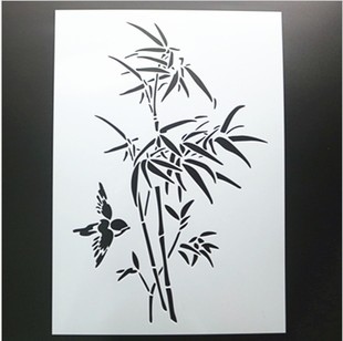绘画模板喷绘喷花镂空尺印刷手绘涂鸦儿童手抄报画画梅兰竹菊花卉