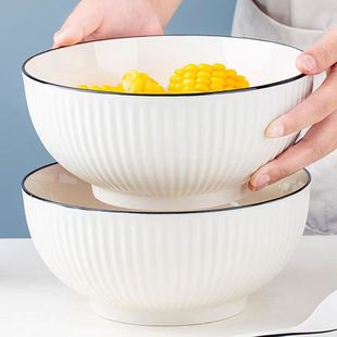 汤碗大号家用陶瓷8英寸白色大碗汤碗面碗装 汤盛汤大码 大汤碗 日式
