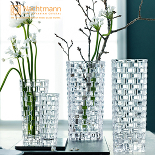 现代透明富贵竹花瓶 欧式 德国Nachtmann水晶玻璃花瓶摆件客厅插花