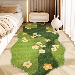 地毯卧室床边毯长条仿羊绒保暖床下地垫沙发茶几垫子轻奢防滑脚垫
