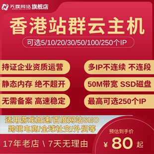 外贸电商 独享带宽 游戏加速 SEO 物理服务器 香港站群云主机