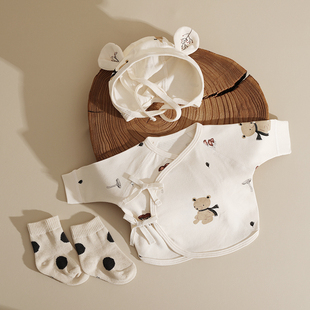 出生宝宝上衣纯棉a 四季 婴姿初生婴儿半背衣0一3月新生儿衣服长袖
