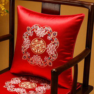 新中式 红色喜字结婚抱枕婚庆婚房婚礼床头喜庆靠枕新婚沙发靠垫枕