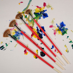 韩国hwahong华虹扇形水粉笔美术绘画考试专用尼龙纤维毛水彩画笔