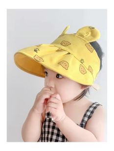 空顶太阳帽儿童帽子防晒婴儿大帽檐可调节男女 薄款 宝宝遮阳帽夏季