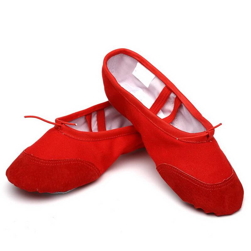 女童跳舞鞋 成人幼儿童舞蹈鞋 帆布练功鞋 软底猫爪鞋 瑜伽鞋 芭蕾舞鞋