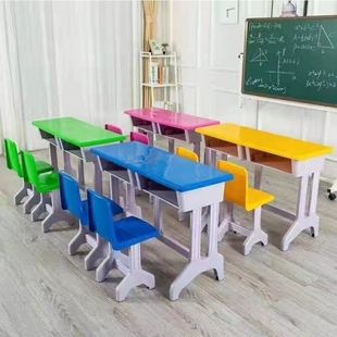 厂家直销课桌环保健康单人双人幼儿桌椅幼儿园稳固塑料课桌椅定制