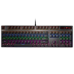 笔记本背光游戏电竞专用104键87键青茶红轴 雷柏V500机械键盘台式