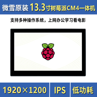 微雪 一体机平板 电脑 13.3寸树莓派CM4显示屏 IPS 电容触控屏