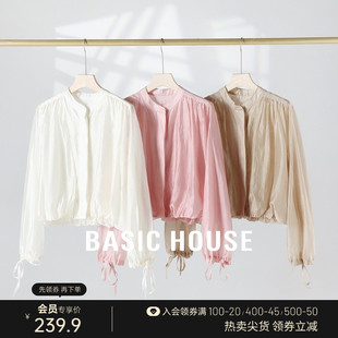 新款 Basic 设计感防晒空调小衫 House 夏季 薄款 百家好抽绳天丝衬衫