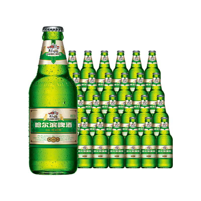 哈尔滨啤酒特制哈超鲜330ml 7到期 24瓶整箱玻璃瓶装 临期6