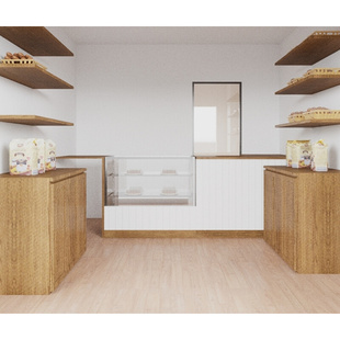 日式 商用面包柜面包展示柜边柜蛋糕店柜餐盘柜实木边柜定制中岛柜
