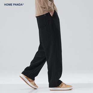 HomePanda重磅灰色卫裤 休闲运动裤 宽松直筒黑色阔腿美式 男春秋季