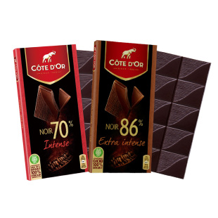 4排装 克特多金象进口可可黑巧克力86%70%100g 休闲糖果 多人团