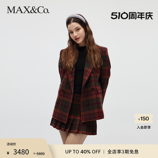 MAX&Co.秋冬新款 PONY 外套3044032203001maxco RIDE双排扣西装