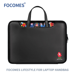 手提电脑包适用苹果14寸华为戴尔微软13.3寸15.6寸 focomes小怪兽