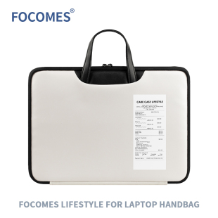 手提电脑包适用苹果14寸华为戴尔13.3寸15.6寸 focomes白色小票
