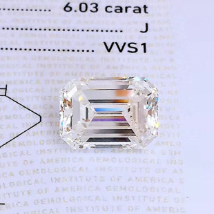 VVS1钻石钻戒女裸钻求婚钻石戒指 ZIA钻石6.03克拉祖母绿GIA