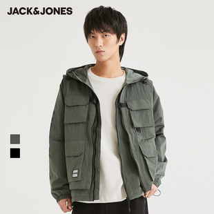 杰克琼斯奥特莱斯男士 风衣外套夹克男款 两穿式 街头可拆卸简约时尚
