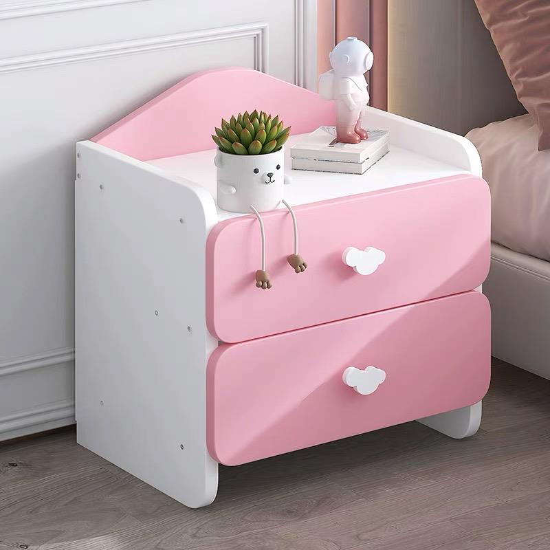 儿童床头柜小型女孩卡通粉色女童公主窄创意可爱卧室简约现代柜子