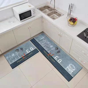 ins风简约现代厨房吸油防滑垫可机洗长条脚垫浴室卫生间吸水地垫