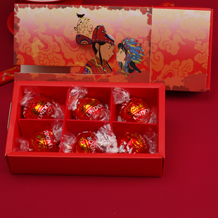 瑞士莲巧克力明治喜糖成品2 新郎新娘亲嘴 中式 婚礼糖盒含糖 8粒
