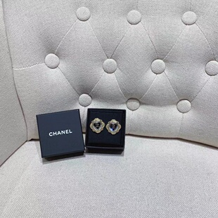 Chanel 香奈儿 菱格爱心双c镶钻耳钉 手工坊系列