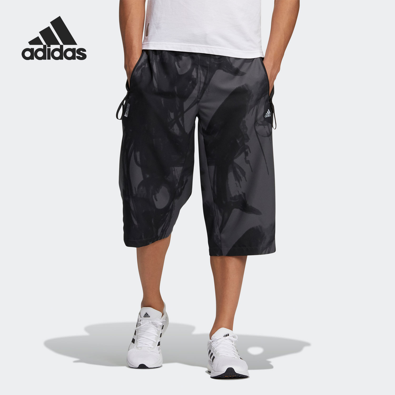 潮 GP0858 Adidas 新款 阿迪达斯正品 休闲七分裤 运动裤 夏季