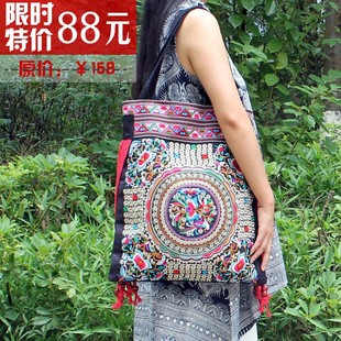 新款 绣花单肩包女式 民族风旅行包包手工绣花泰国包 手提包斜挎包