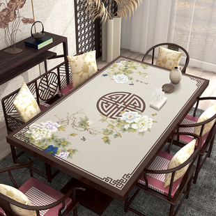 桌垫中国风皮革桌布防水防油免洗实木餐桌桌面保护茶几台布 新中式