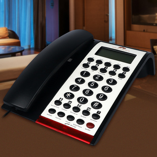 电池 民宿酒店电话机客房宾馆前台固定座机一键拨号可定制logo免装