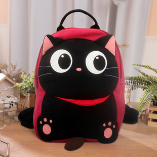 日本设计Kine猫围巾黑猫卡通可爱儿童双肩包学生手提背包书包女