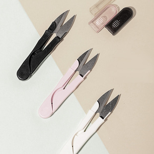 不锈钢弹簧纱剪缝纫线头剪十字绣小剪刀DIY配件工具带保护套 日式