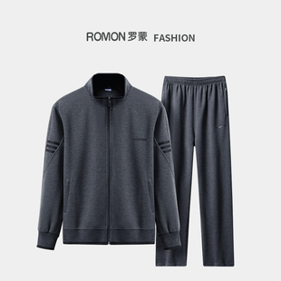 外套两件套 男2023新款 春秋季 中老年男士 罗蒙爸爸运动套装 Romon