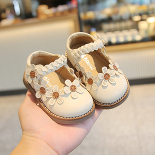 新款 子1一2岁小童公主鞋 防滑软底学步鞋 春秋季 女宝宝鞋 婴儿小皮鞋