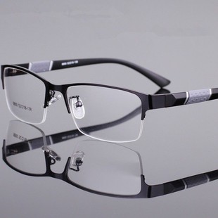 600度半框金属眼镜平光防辐射防蓝光抗疲劳电脑护眼 近视眼镜男0