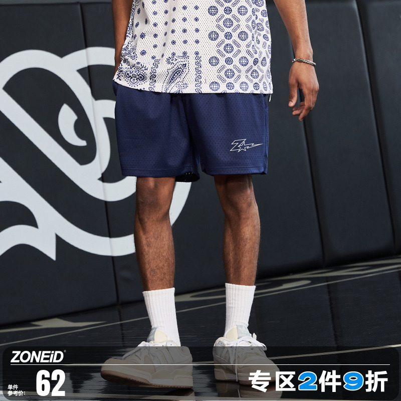 23SS春夏美式 篮球男宽松透气速干训练五分裤 球裤 运动短裤 ZONEiD