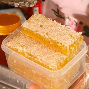 保真蜂场现切新老蜂巢蜜纯天然嚼着吃蜂巢蜜野生纯蜂蜜块正送勺子