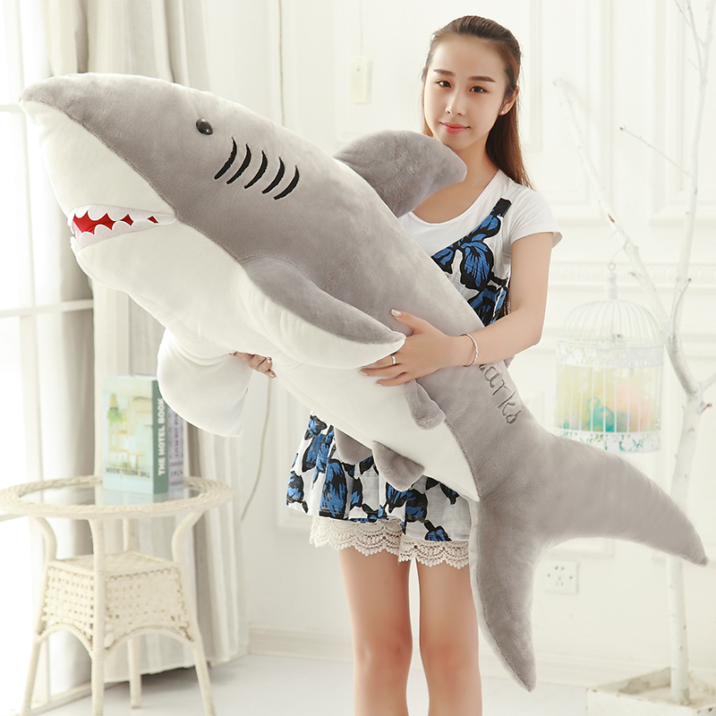 玩偶 鲨鱼毛绒玩具可爱大号娃娃公仔床上抱着睡觉长条枕抱枕男生款