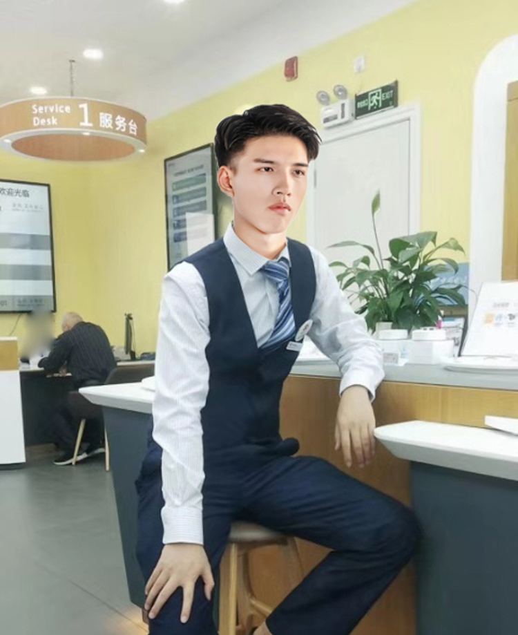 2020新款 中国电信5G营业厅男员工作服长短袖 衬衣宝蓝深蓝马甲西裤