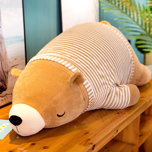名创优品北极熊毛绒玩具海洋馆小白熊羽绒棉可爱趴趴熊仿真偶