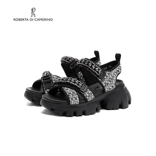 Roberta诺贝达女鞋 2024夏新款 RM246003 小香风舒适休闲运动凉鞋