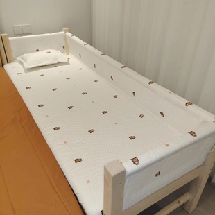 莱客森实木儿童拼接床带床围折叠护栏婴儿床加宽大床小宝宝延边床