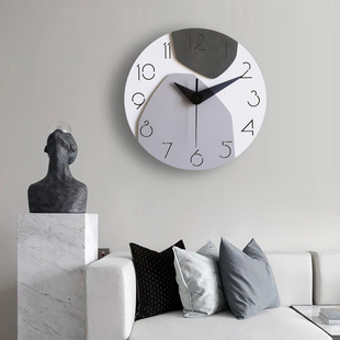 石英钟 钟表简约北欧静音时钟挂表现代创意个性 挂钟客厅家用时尚