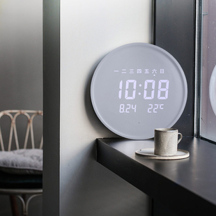 电子钟表创意挂钟客厅家用夜光时钟挂墙静音挂表现代简约 2023新款