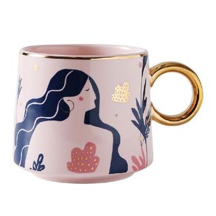 推荐 INS Porcelain Style Quality Milk Ceramic High Coffee Mug