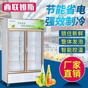 冷柜两开门冷藏展示柜保鲜冰柜超市啤酒柜饮料陈列冰箱 商用立式