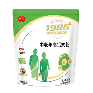 华丹中老年高钙奶粉袋装 400g 16条 25克